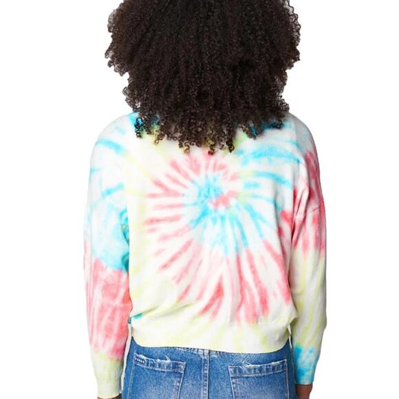 NWT BLANKNYC Good Days Rainbow Tie-Dye Long Sleeve Crew Neck Sweater - Sz S - Picture 3 of 10